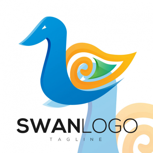 Colorful Swan Abstract Logo