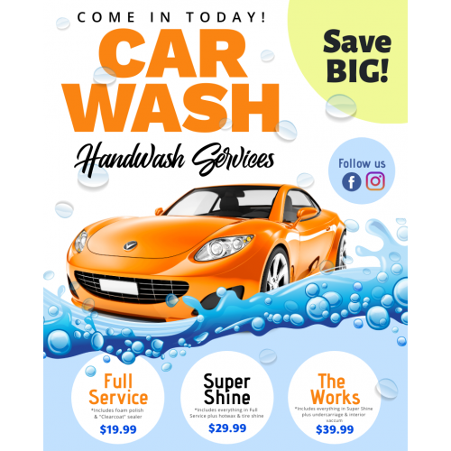 Car Wash Promotional Flyer