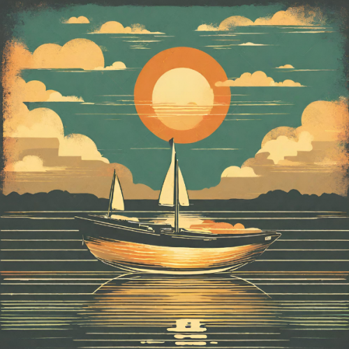 Retro Ocean Sunset
