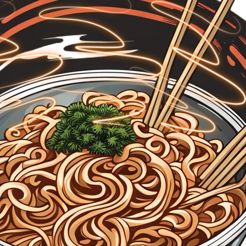 Noodles food logo design