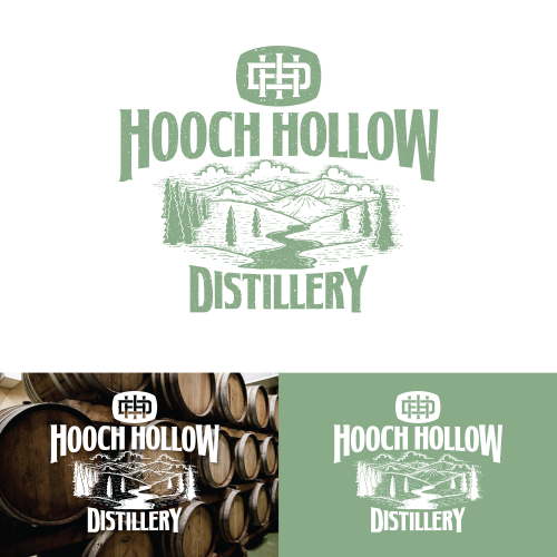 Hooch Hollow Distillery logo design thumb