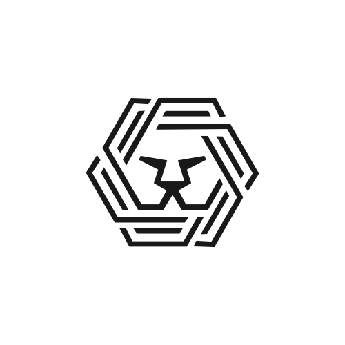 simple logo lion face..