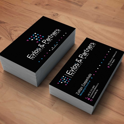 evlos business card design by me.