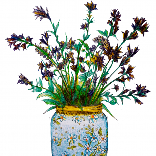 Field flowers vase