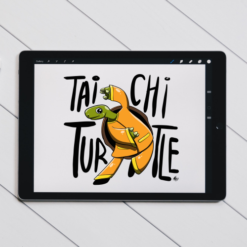 Tai Chi Turtle - Yoga Shirt Illustration