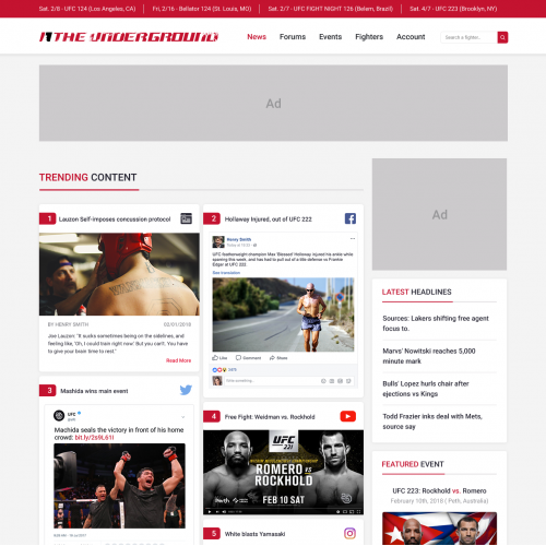 Martial Arts News Web Design