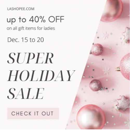 Pink Theme Let's Get Salesy Christmas Sale Ad