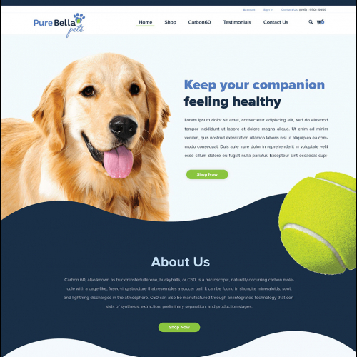 PureBellaPets Website Mockup thumb