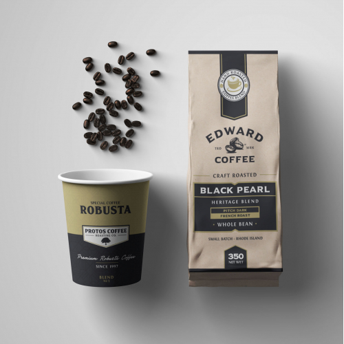 Packaging and label design for coffee thumb