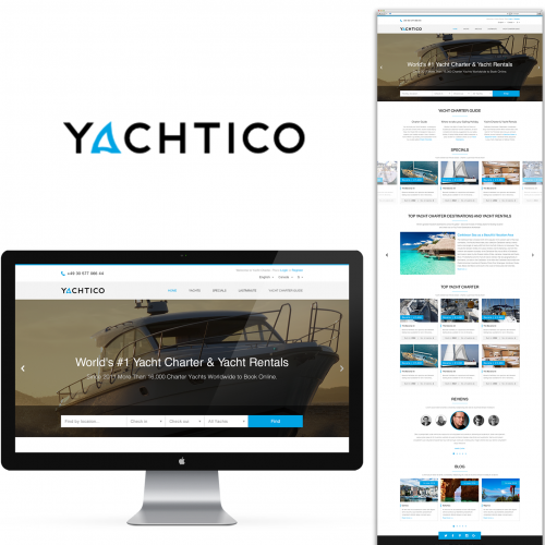 home page design for Yacht Holiday Booking website thumb