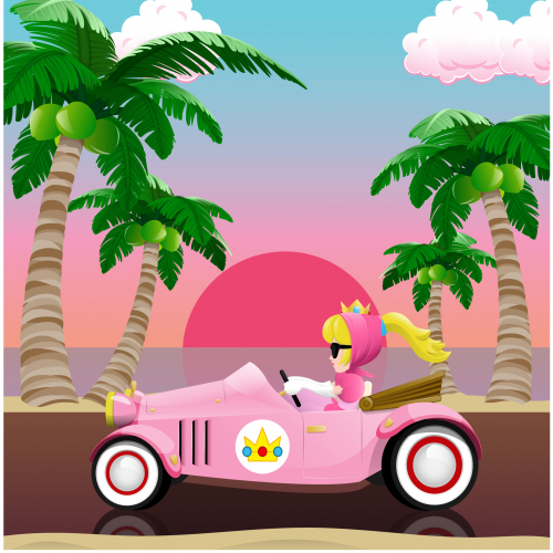 Peach Beach Poster