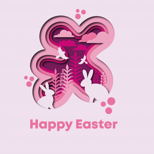Easter Paper Cut Effect  Illustration - 2