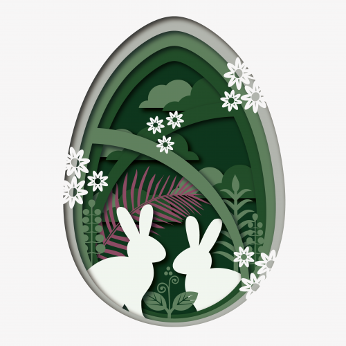 Easter Paper Cut Effect  Illustration