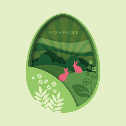 Easter Paper Cut Effect  Illustration - 3