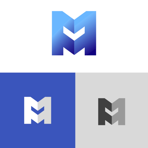 m initial logo mirrorede