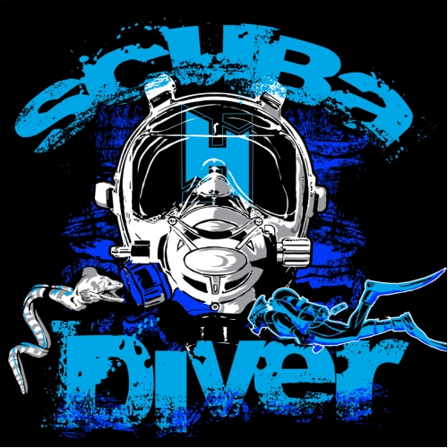 Scuba diving shirt design thumb