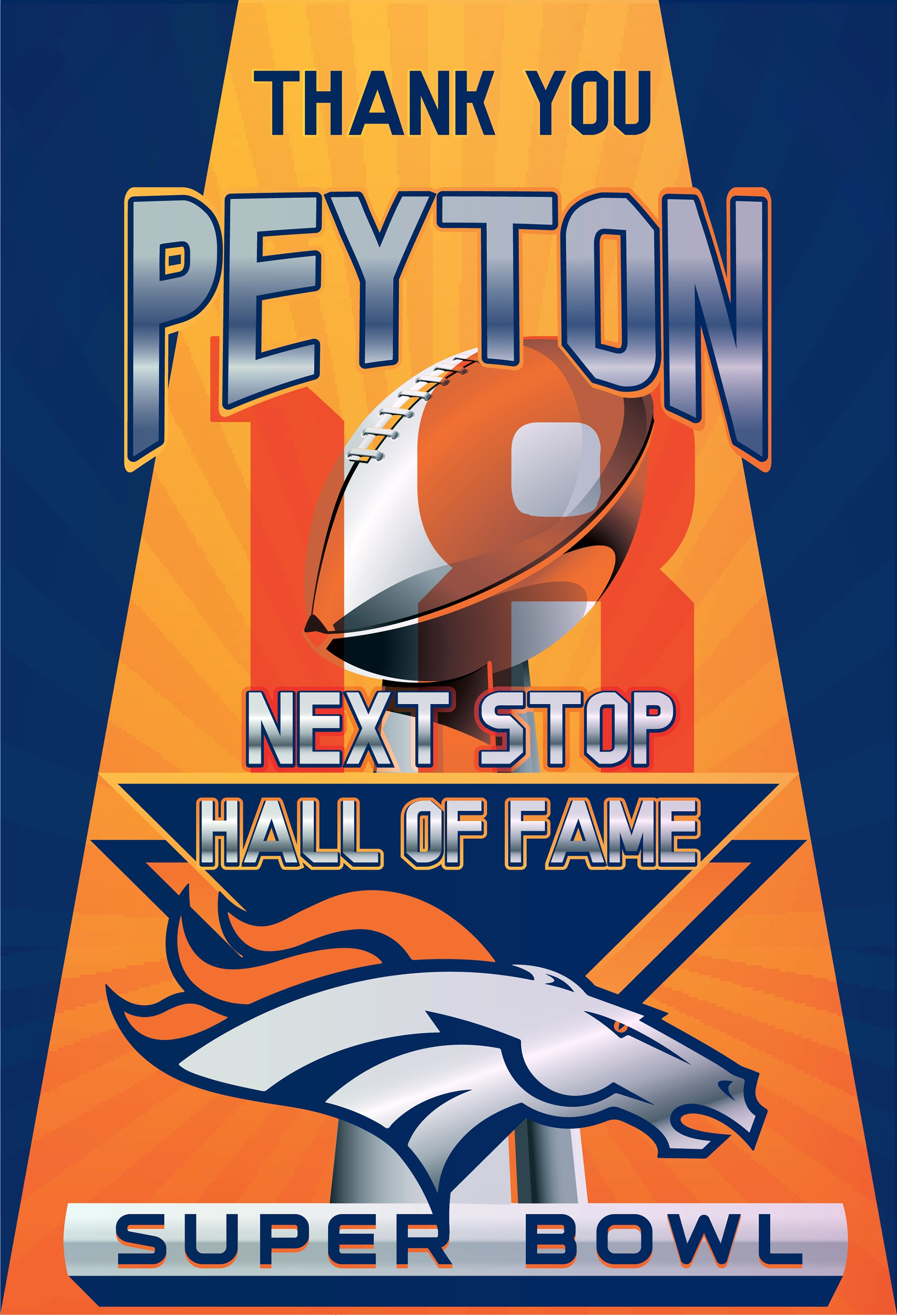 Denver Broncos, Peyton Manning Super Bowl Poster