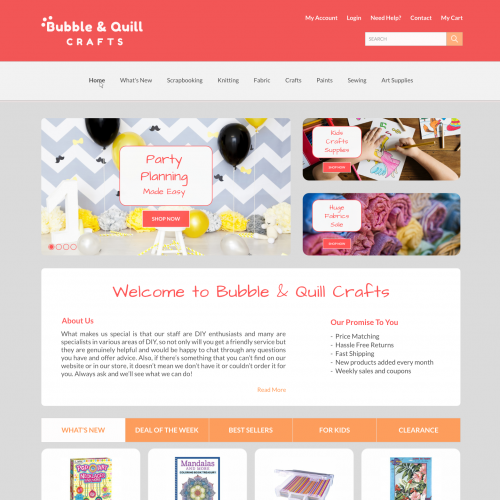 Website layout for Bubble