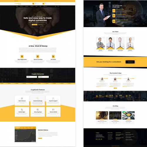 Bitcoin web psd template