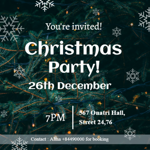 Christmas Party Invite - Snow Fern