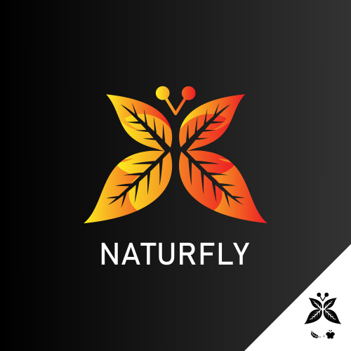 butterfly and leaf logo, negative space logo