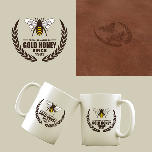 Logo Honey Gold Cartoon Vector