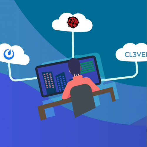 a man work in desktop