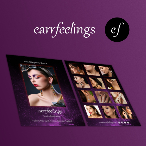 Leaflet design for earrings brand