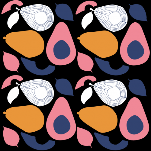 Avocado Pattern Pink Blue
