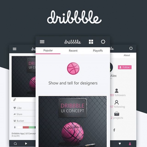 Dribbble App UI Design
