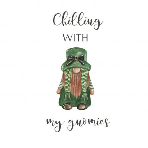 Hand drawn St.Patrick's Day Greeting Card. Cute Gnome