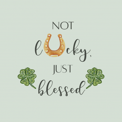 Hand drawn St.Patrick's Day card with shamrock. Lucky