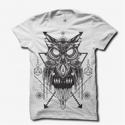 owl doodle ornament tshirt design thumb