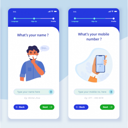 Covid Mobile App design