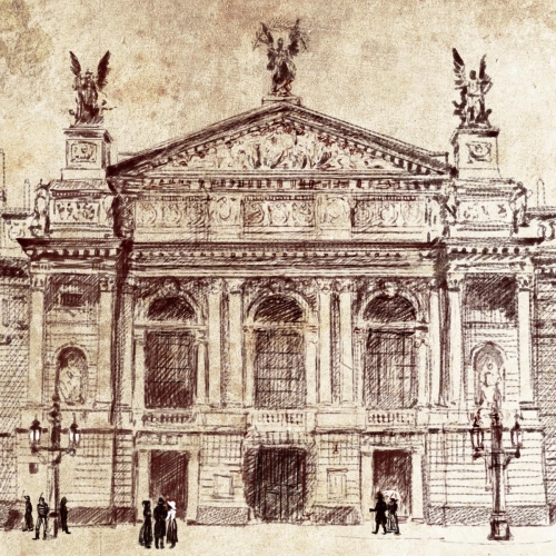 Lwów opera facade sketch