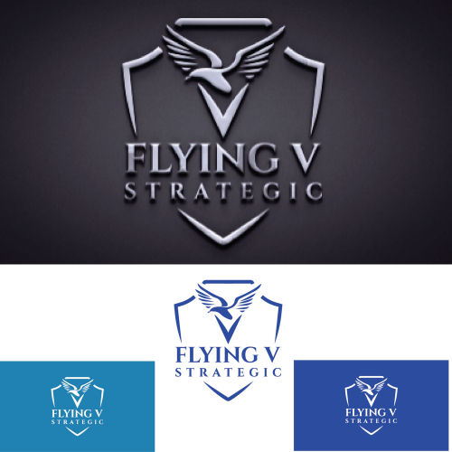 Modern Eagle Shield Logo for Flying V Strategic