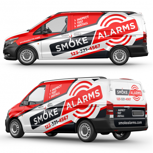 Smoke Alarms logo and van wrap design thumb