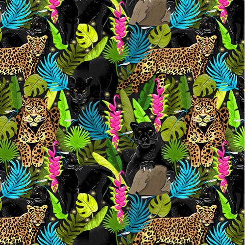 Tropical Wild cats pattern thumb