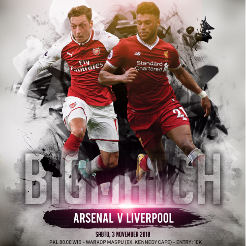 Flyer for matchscreening Arsenal v Liverpool