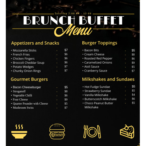 Buffet Menu Design