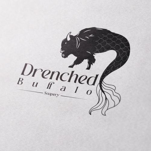 Buffalo with Mermaid Tail Logo Design