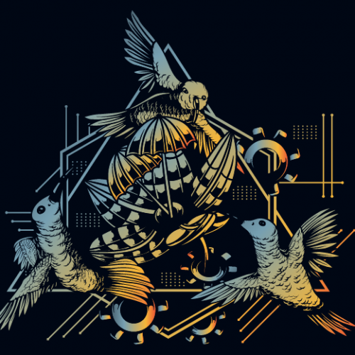 Hi-Tech Bird Flowe illustration