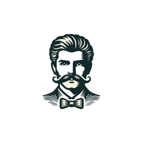 Hand drawn man with mustache icon.