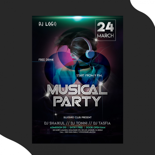 Music party flyer poster design