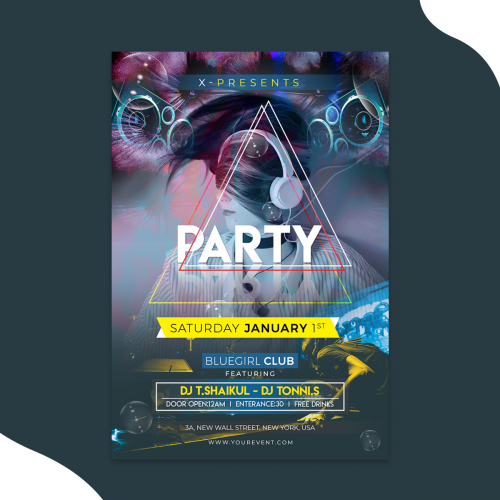 Party dj flyer poster design