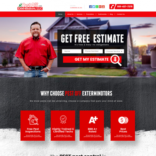 Pest Control Home Services Website Design thumb