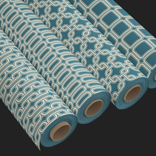 Geometric Tangled Lines seamless Fabric Pattern