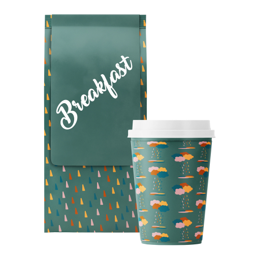 Colorful Rain Fast-Food Restaurant Packaging