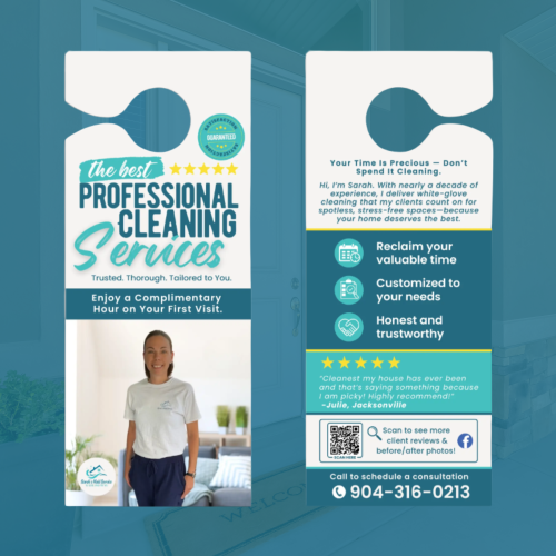 Sarah's Maid Service Door Hanger Design