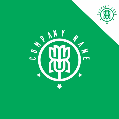 KM or MK Style Forest Logo